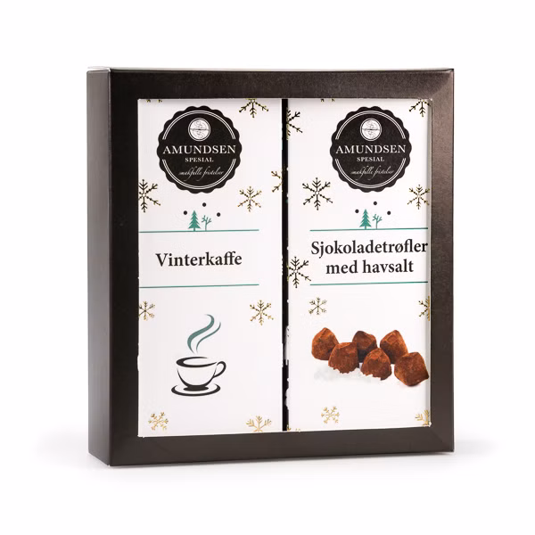 Gaveeske - Vinterkaffe og Sjokoladetrøfler med havsalt 