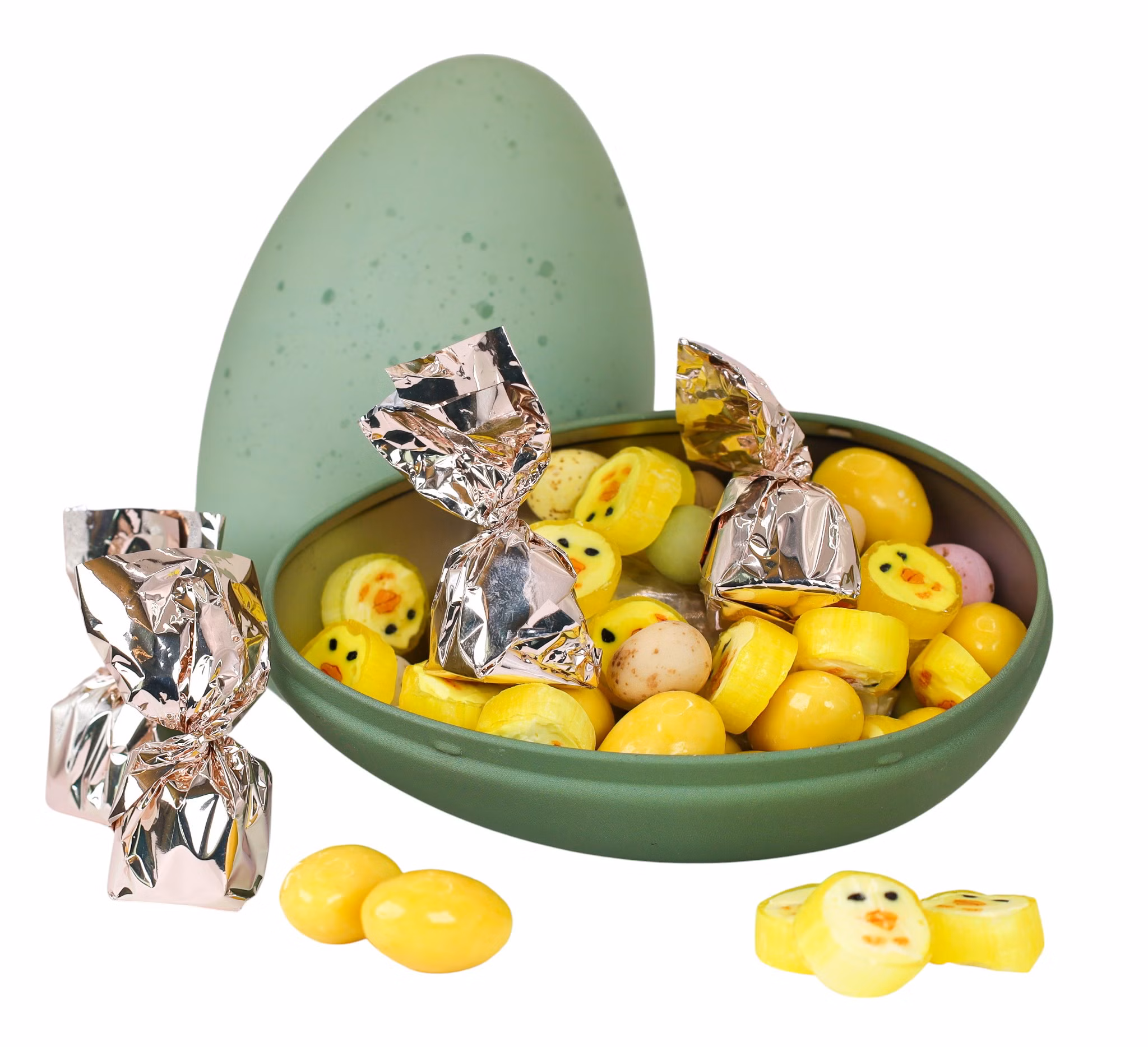 Påskeegg Grønt - fylt med påskegodt. 