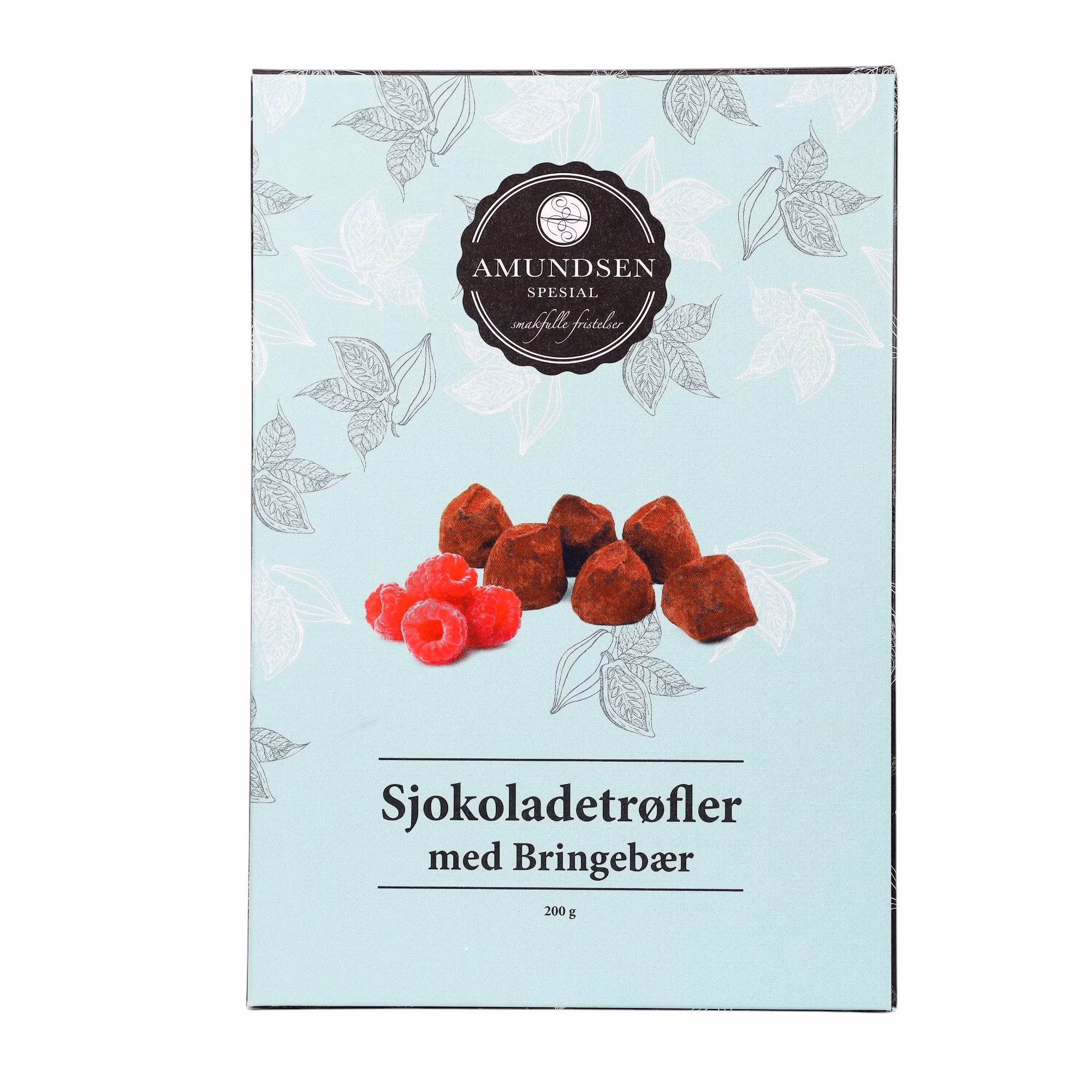 Sjokoladetrøfler med bringebær