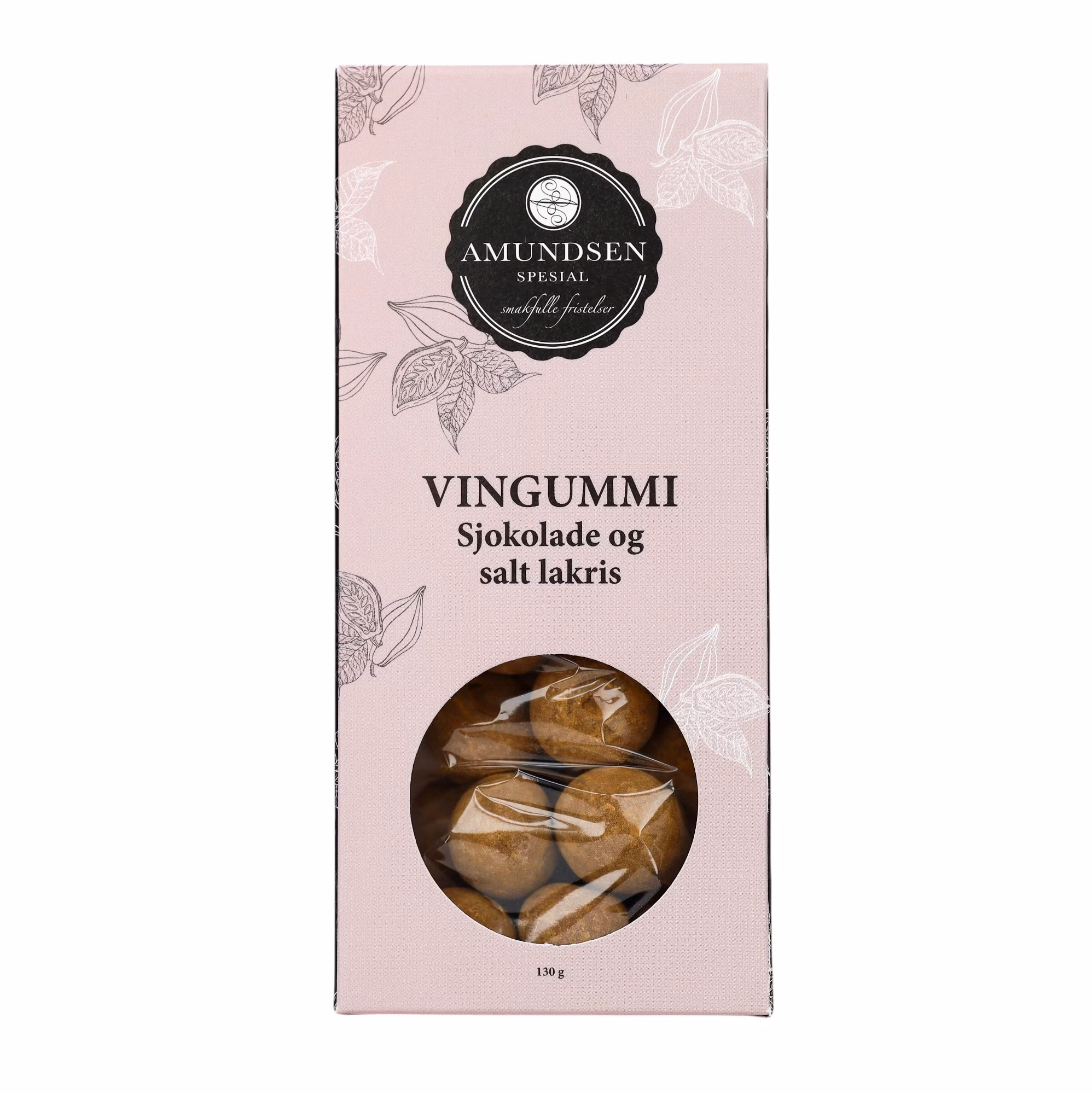 Vingummi med sjokolade og salt lakris