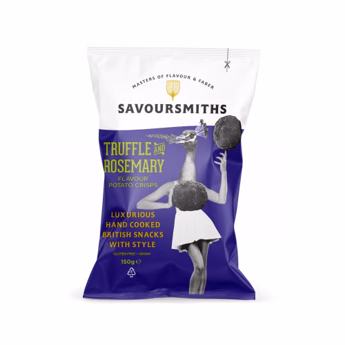 Savoursmiths potetchips med trøffel og rosmarinsmak, 150g