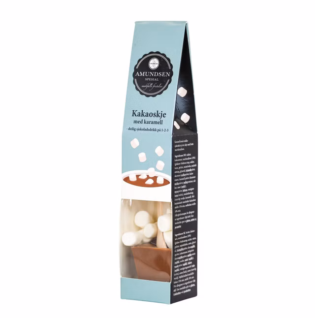 Kakaoskje - karamell, med mini marshmallows