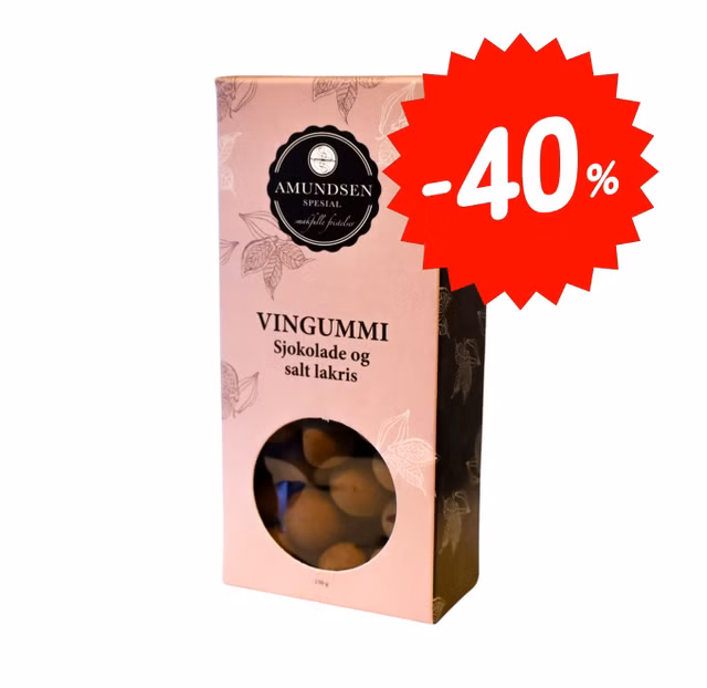 Vingummi med sjokolade og salt lakris   -40%