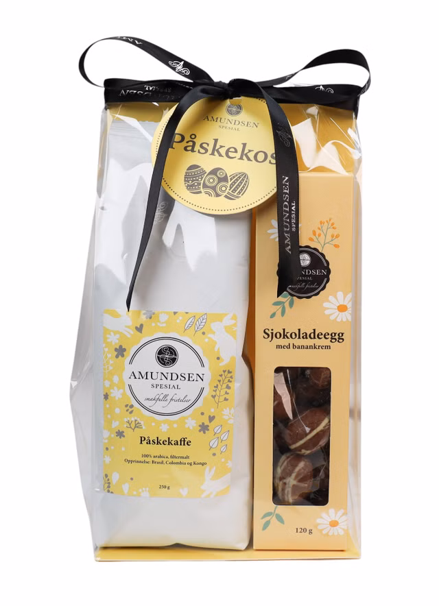 Påskegave - Påskekaffe og sjokoladeegg med banankrem