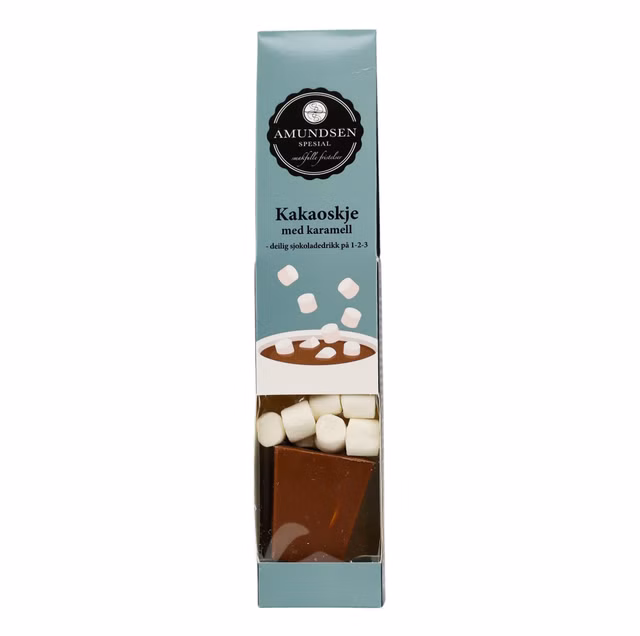 Kakaoskje - karamell, med mini marshmallows