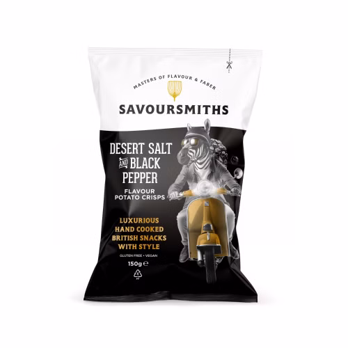 Savoursmiths potetchips med ørken salt & sort peppersmak, 150g